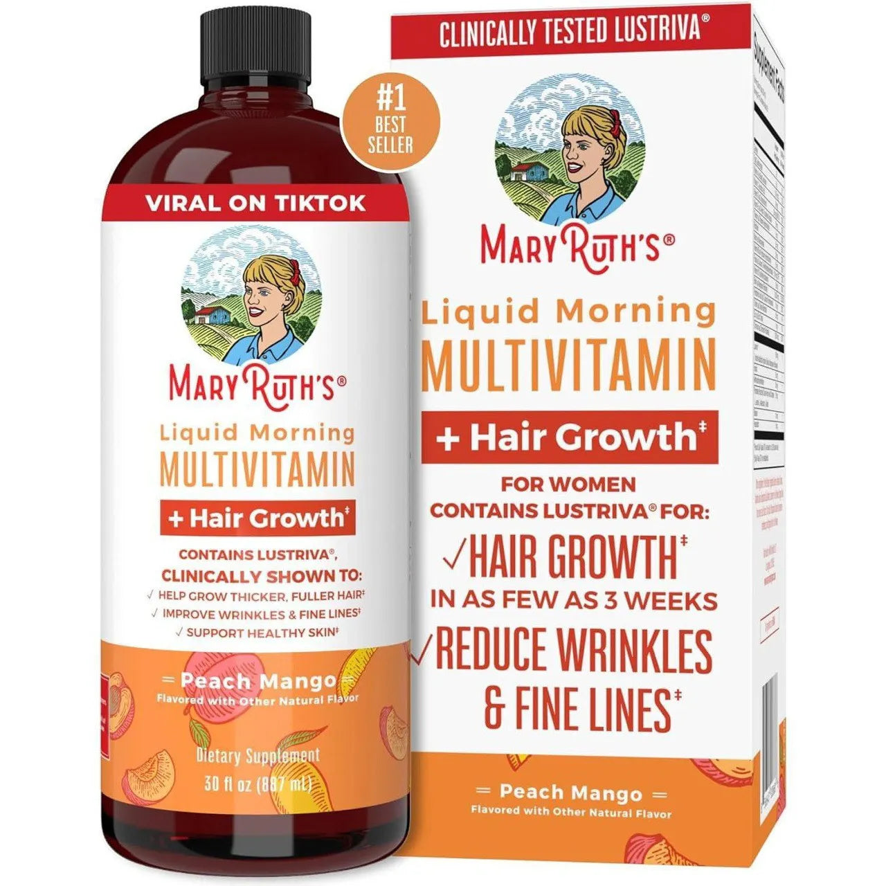 Mary Ruths Multivitamínico Matutino + Crecimiento del Cabello 887mL