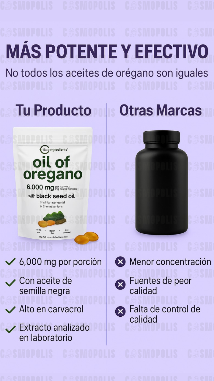 Aceite de Orégano + Comino Negro. 90 Cápsulas Blandas