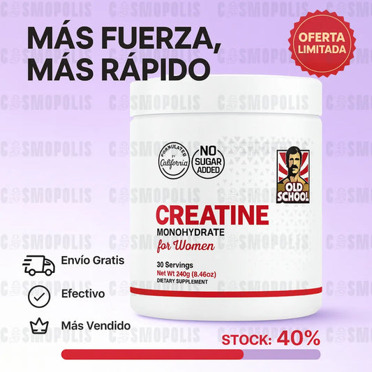Creatina Monohidratada Pura para Mujeres + Colágeno. Fuerza y Cuidado Corporal Total